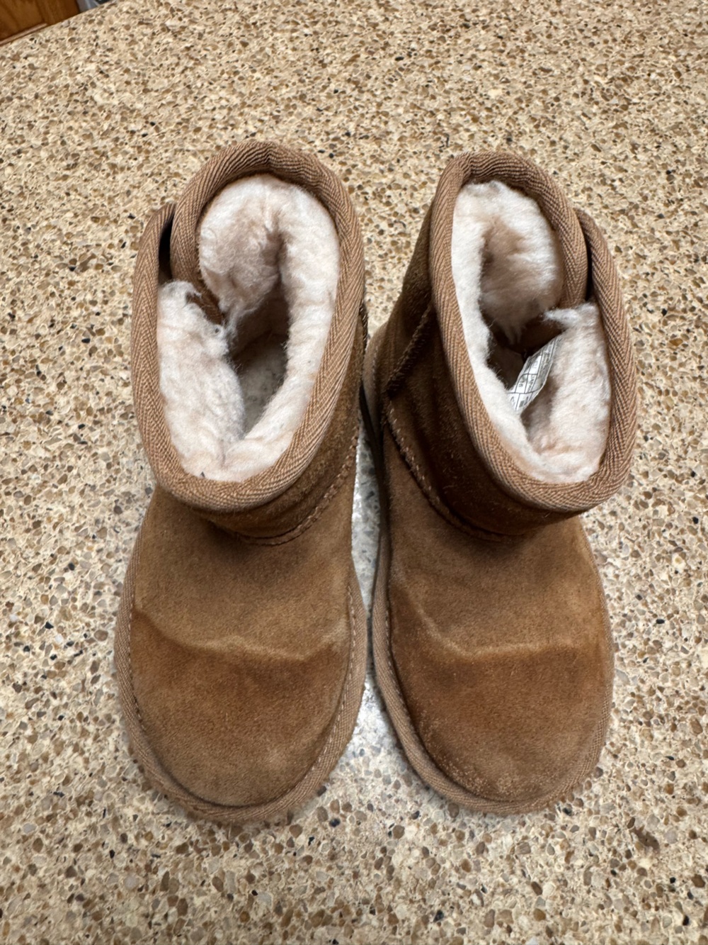 UGG Kids Cozy Shearling-Lined Brown Suede Boots